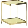 Beistelltisch Glas Gold Quadratisch 41 X 41 Cm Alsea Klein