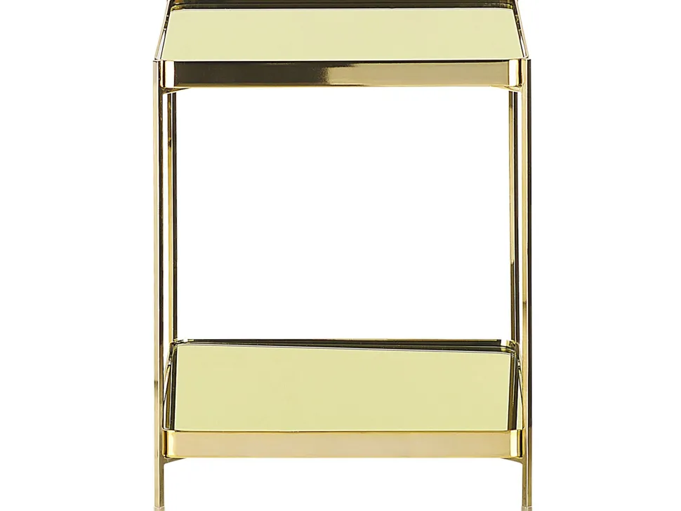 Beistelltisch Glas Gold Quadratisch 41 X 41 Cm Alsea Klein