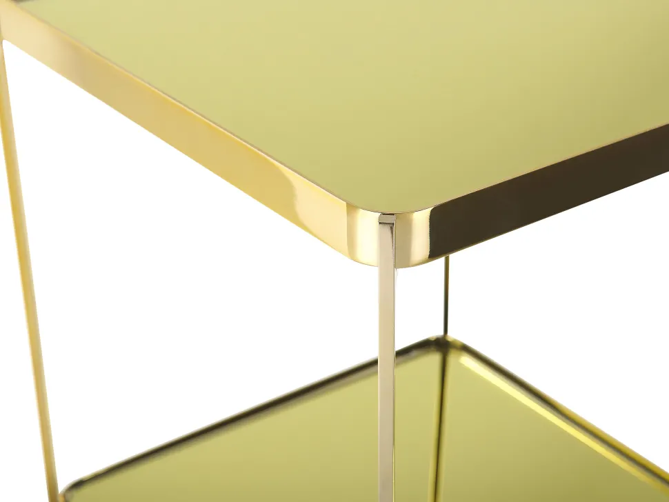 Beistelltisch Glas Gold Quadratisch 41 X 41 Cm Alsea Klein