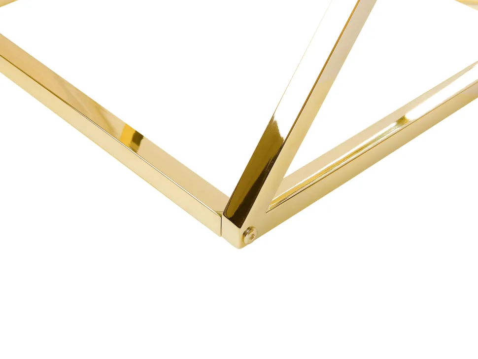 Beistelltisch Glas Gold Quadratisch 40 X 40 Cm Beverly