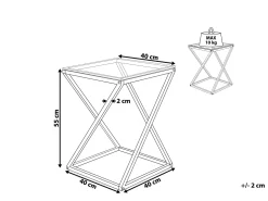 Beistelltisch Glas Gold Quadratisch 40 X 40 Cm Beverly