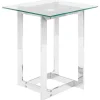 Beistelltisch Glas Silber Quadratisch 40 X 40 Cm Crystal