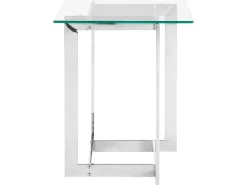 Beistelltisch Glas Silber Quadratisch 40 X 40 Cm Crystal