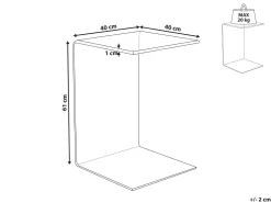Beistelltisch Glas Transparent 40 X 40 X 61 Cm Lourdes