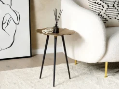 Beistelltisch Gold / Schwarz Blattform O 37 Cm Pudur