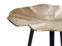Beistelltisch Gold / Schwarz Blattform O 37 Cm Pudur