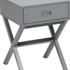 Beistelltisch Grau Quadratisch 40 X 40 Cm Schublade Monroe