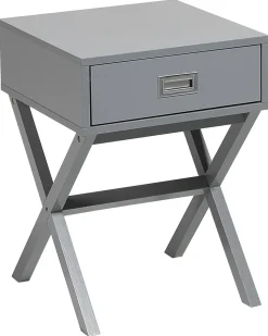 Beistelltisch Grau Quadratisch 40 X 40 Cm Schublade Monroe