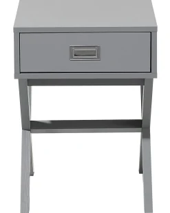 Beistelltisch Grau Quadratisch 40 X 40 Cm Schublade Monroe
