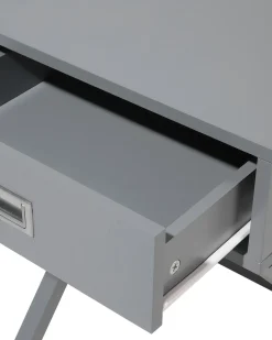 Beistelltisch Grau Quadratisch 40 X 40 Cm Schublade Monroe
