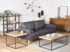 Beistelltisch Heller Holzfarbton / Schwarz 60 X 60 X 50 Cm Delano