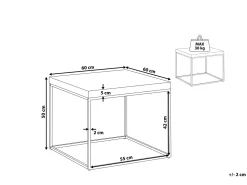 Beistelltisch Heller Holzfarbton / Schwarz 60 X 60 X 50 Cm Delano