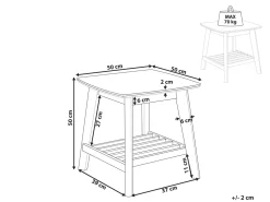 Beistelltisch Heller Holzfarbton Quadratisch 50 X 50 Cm Tulare