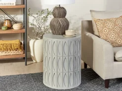 Beistelltisch Hellgrau Rund O 45 Cm Deara