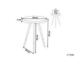 Beistelltisch Marmor Optik Weis / Silber 44 Cm Ramona