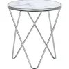 Beistelltisch Marmor Optik Weis / Silber 50 Cm Meridian Ii