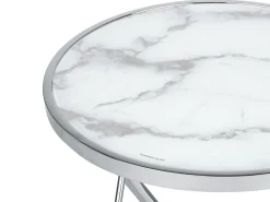 Beistelltisch Marmor Optik Weis / Silber 50 Cm Meridian Ii
