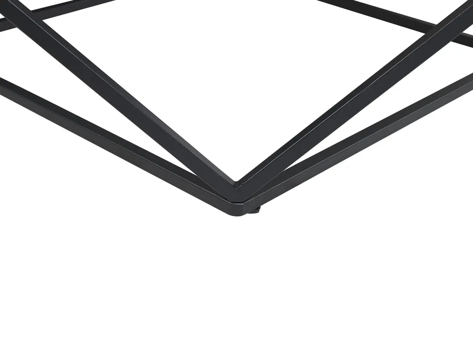 Beistelltisch Marmor Optik Beige / Schwarz Quadratisch 50 X 50 Cm Malibu