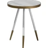 Beistelltisch Marmor Optik Weis / Gold 44 Cm Ramona