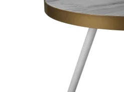 Beistelltisch Marmor Optik Weis / Gold 44 Cm Ramona