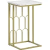 Beistelltisch Marmor Optik Weis / Gold Pandale