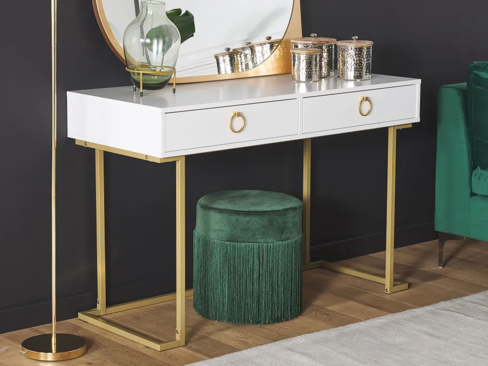 Beistelltisch Marmor Optik Weis / Gold Pandale