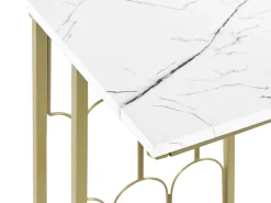 Beistelltisch Marmor Optik Weis / Gold Pandale