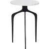 Beistelltisch Marmor Weis / Schwarz Rund O 36 Cm Tihoi