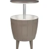 Beistelltisch Mit Kuhlfunktion Taupe Rund 48 Cm Silg