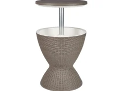 Beistelltisch Mit Kuhlfunktion Taupe Rund 48 Cm Aisa