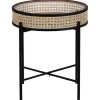 Beistelltisch Rattan / Metall Schwarz 36 Cm Vienna