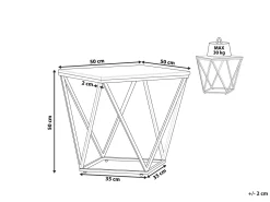 Beistelltisch Schwarz / Gold Marmor Optik Quadratisch 50 X 50 Cm Malibu