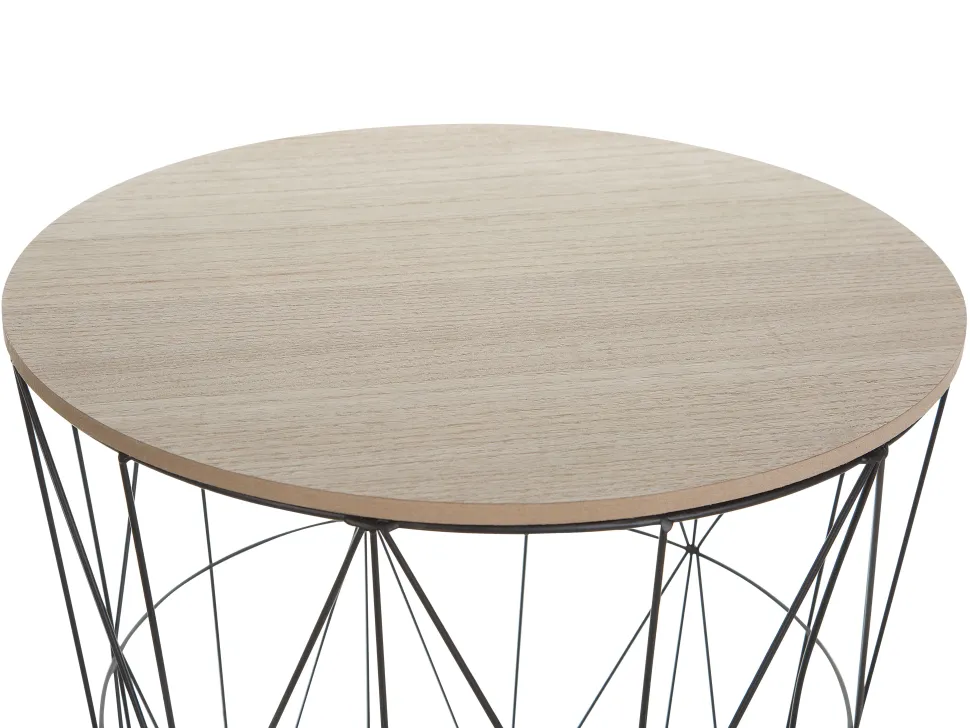Beistelltisch Schwarz / Heller Holzfarbton 40 Cm Lanark