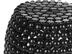 Beistelltisch Schwarz Perlen-Optik Oval 28 Cm Uhana