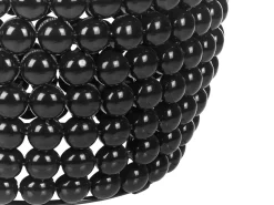 Beistelltisch Schwarz Perlen-Optik Oval 28 Cm Uhana