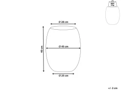 Beistelltisch Schwarz Perlen-Optik Oval 28 Cm Uhana