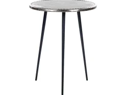 Beistelltisch Silber / Schwarz Rund 43 Cm Telfer