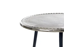 Beistelltisch Silber / Schwarz Rund 43 Cm Telfer