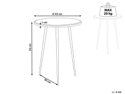 Beistelltisch Silber / Schwarz Rund 43 Cm Telfer