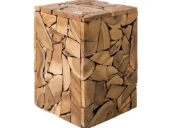 Beistelltisch Teakholz Hellbraun Quadratisch 30 X 30 Cm Nelson