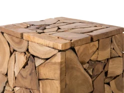Beistelltisch Teakholz Hellbraun Quadratisch 30 X 30 Cm Nelson