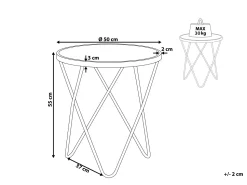 Beistelltisch Weis / Gold 50 Cm Meridian Ii