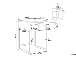 Beistelltisch Weis / Gold 1 Schublade Quadratisch 40 X 40 X 57 Cm Largo