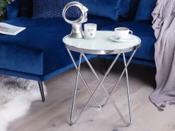 Beistelltisch Weis / Silber 50 Cm Meridian Ii