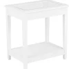 Beistelltisch Weis Glas Rechteckig 40 X 57 Cm Attu