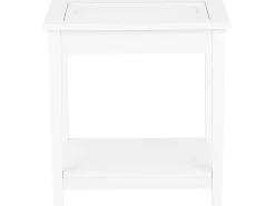 Beistelltisch Weis Glas Rechteckig 40 X 57 Cm Attu