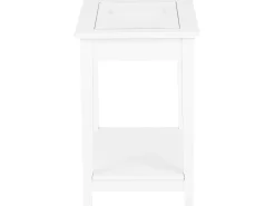 Beistelltisch Weis Glas Rechteckig 40 X 57 Cm Attu