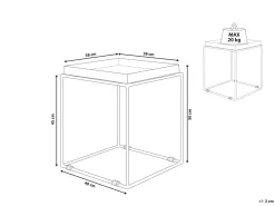 Beistelltisch Weis Quadratisch 40 X 40 Cm Saxon