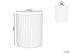 Beisttelltisch Beton Grau Rund 39 Cm Amaro