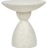 Beisttelltisch Beton Weis Terrazzo Optik Rund 50 Cm Caffi